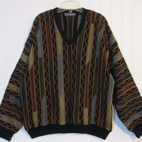 Mens TUNDRA Sz L Multi-Color Sweater - Picture 1 of 7
